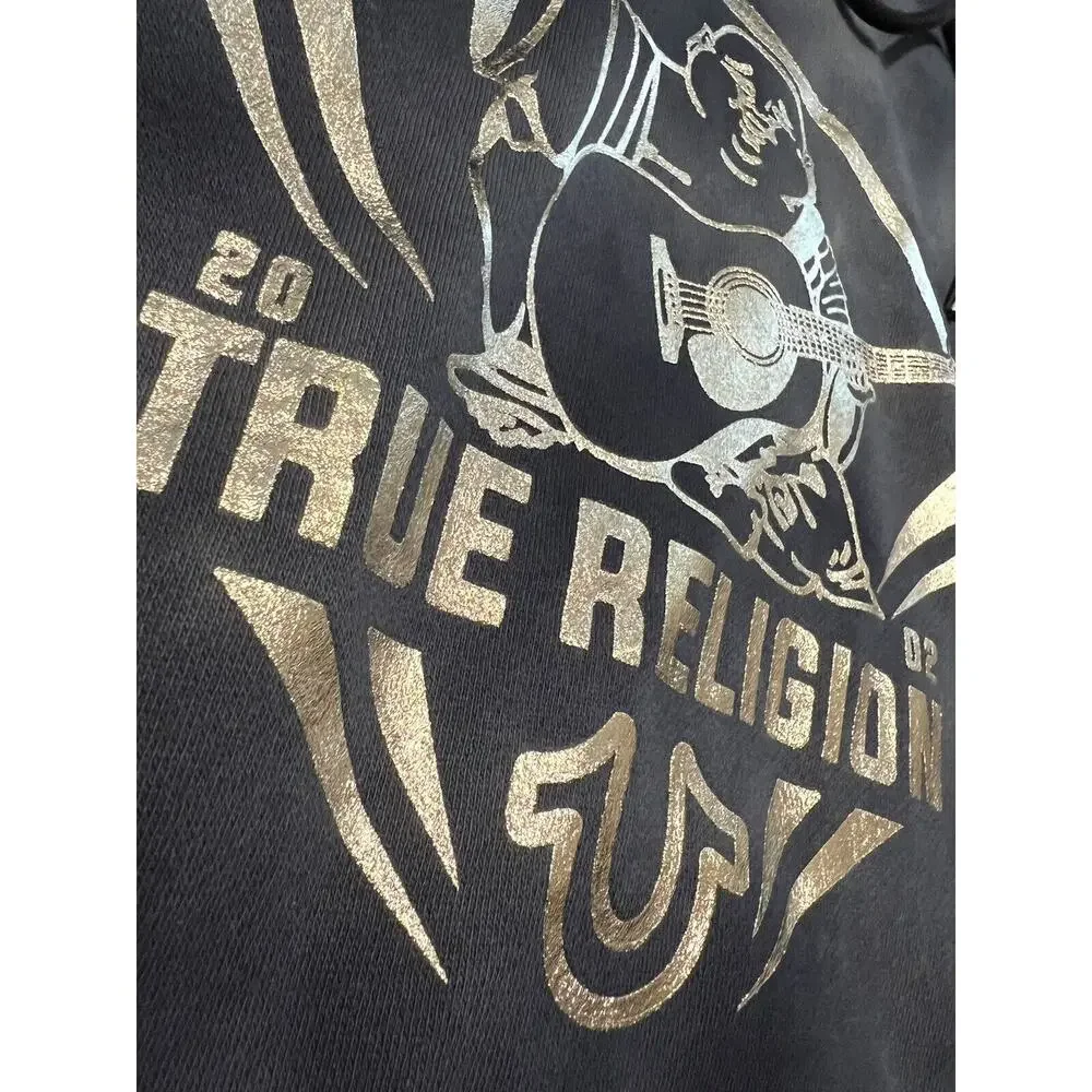True Religion Buddha Foil Tie Dye Blue Hoodie Mens Size 2XL Pullover XXL NWT